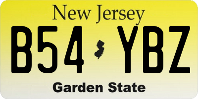 NJ license plate B54YBZ