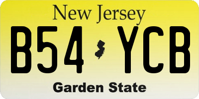 NJ license plate B54YCB
