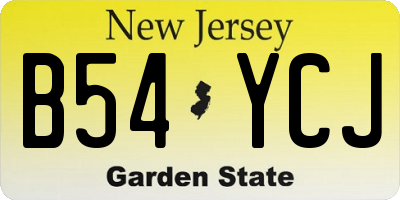 NJ license plate B54YCJ