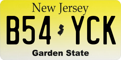 NJ license plate B54YCK