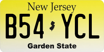NJ license plate B54YCL