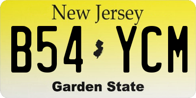 NJ license plate B54YCM