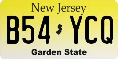 NJ license plate B54YCQ