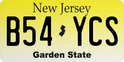 NJ license plate B54YCS