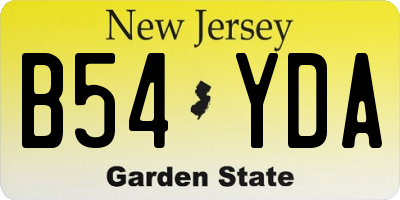 NJ license plate B54YDA