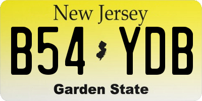 NJ license plate B54YDB