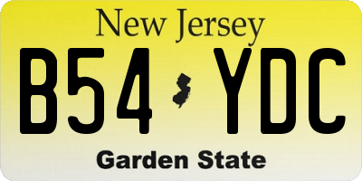 NJ license plate B54YDC