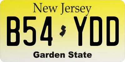 NJ license plate B54YDD