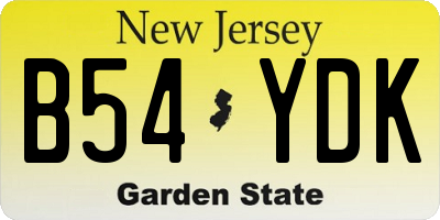 NJ license plate B54YDK