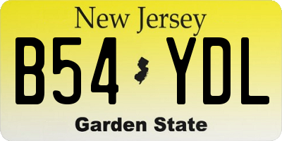 NJ license plate B54YDL