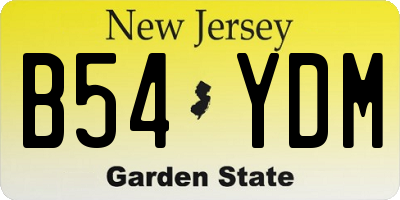 NJ license plate B54YDM