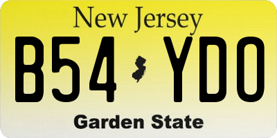 NJ license plate B54YDO