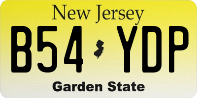 NJ license plate B54YDP