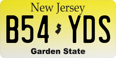 NJ license plate B54YDS
