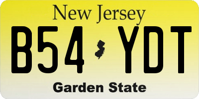 NJ license plate B54YDT