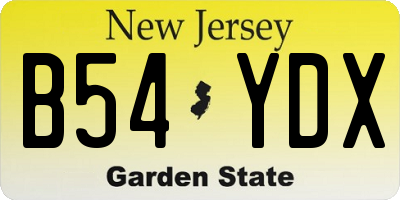 NJ license plate B54YDX