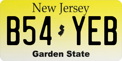 NJ license plate B54YEB