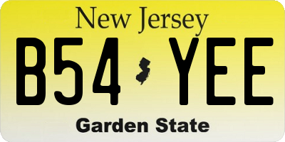 NJ license plate B54YEE