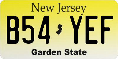NJ license plate B54YEF