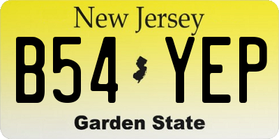 NJ license plate B54YEP