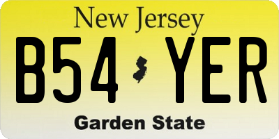 NJ license plate B54YER