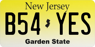 NJ license plate B54YES
