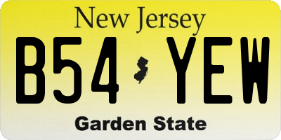 NJ license plate B54YEW