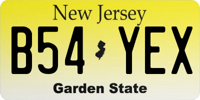 NJ license plate B54YEX