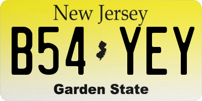 NJ license plate B54YEY