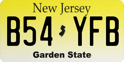 NJ license plate B54YFB