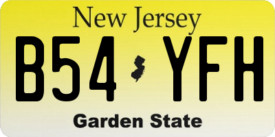NJ license plate B54YFH