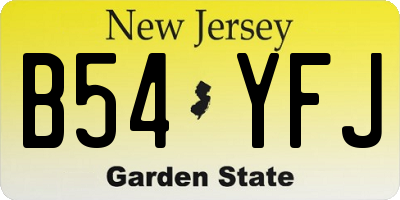 NJ license plate B54YFJ