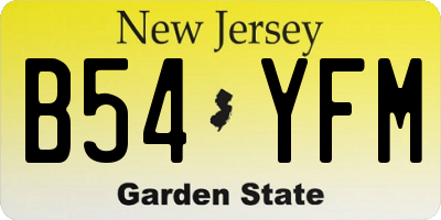 NJ license plate B54YFM