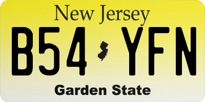 NJ license plate B54YFN