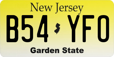 NJ license plate B54YFO