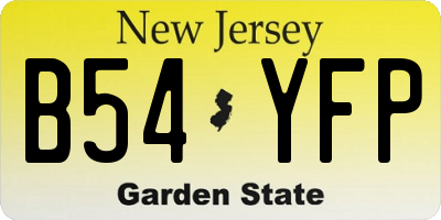 NJ license plate B54YFP