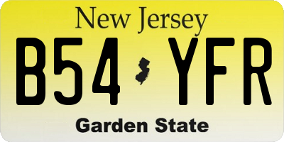 NJ license plate B54YFR