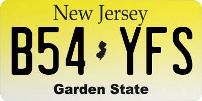 NJ license plate B54YFS