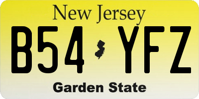 NJ license plate B54YFZ