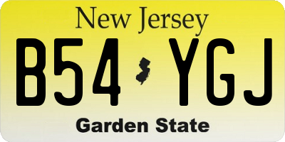 NJ license plate B54YGJ