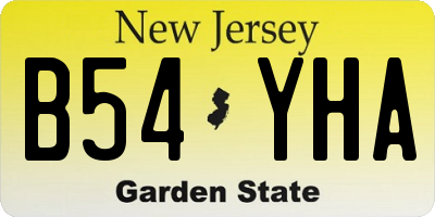 NJ license plate B54YHA