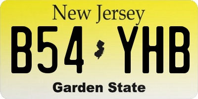 NJ license plate B54YHB