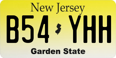 NJ license plate B54YHH