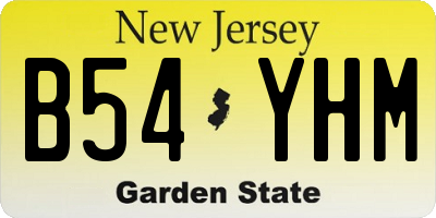NJ license plate B54YHM