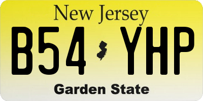 NJ license plate B54YHP