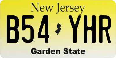 NJ license plate B54YHR