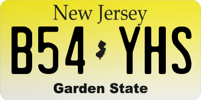 NJ license plate B54YHS
