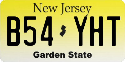 NJ license plate B54YHT