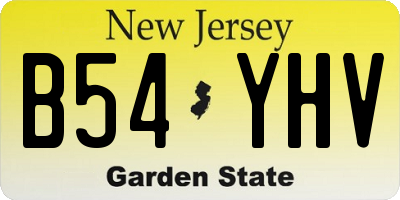 NJ license plate B54YHV