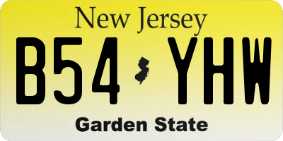 NJ license plate B54YHW